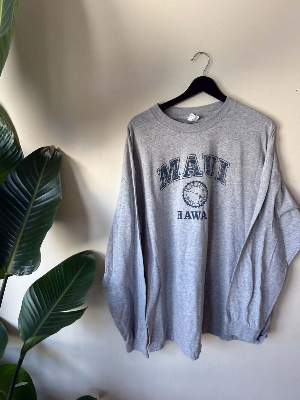 Hanes Maui Hawaii Long Sleeve T-Shirt Size 2XL Gray